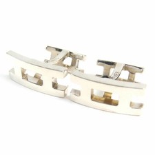 HERMES H logo Cufflinks Silver