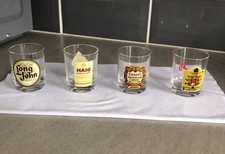 4 Scotch Whisky Shot Glasses. Long John, Haig, Grant’s, J&B Scotch Whisky.