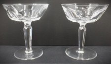 2 x Waterford Crystal Sheila Cut Champagne Tall Sherbert Coupes Saucers -4 5/8"