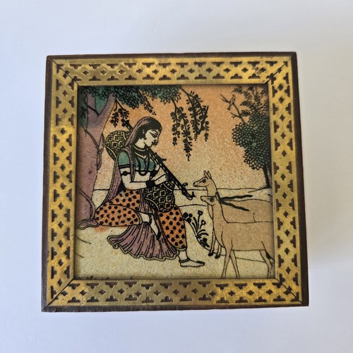 Vtg india wooden - vtg, brass