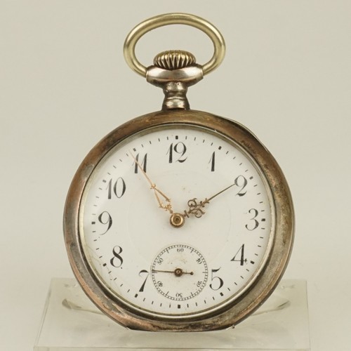 Working silver pocket watch - pocket,