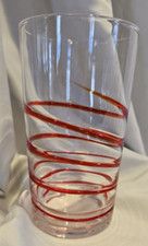 Pier 1 Red Swirl Glass 18 oz