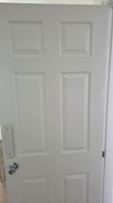 White Painted Wooden Door That Was Removed From A Bedroom Cupboard.