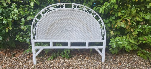 Vintage wicker double bedhead - vintage,