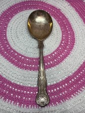 ONE SILVER PLATED KINGS PATTERN SOUP SPOON - SHEFFIELD ENGLAND EPNS A1