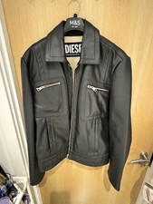Diesel Mens Leather Jacket Size L