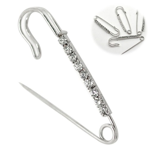 Brooch safety scarf silver - safety,
