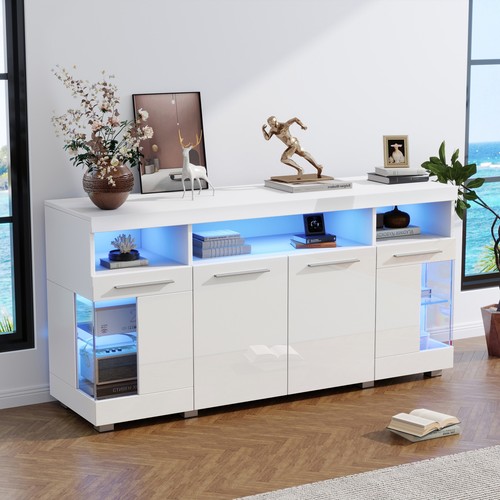 High gloss white sideboard - high,