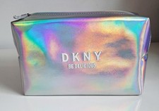 DKNY Make Up Bag PVC Silver