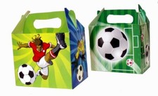 Pack of 6 Party Time Football Lunch Boxes  - Soccer  Kids Children Party Bag