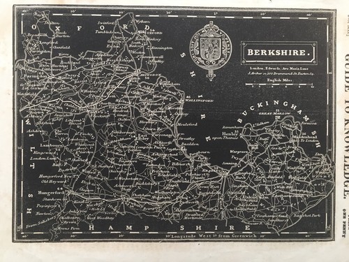 1833 antique map - map, berkshire