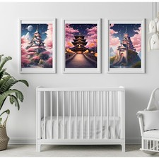 set of 3 castle A4 nursery wall art prints home decor gift for her kids 