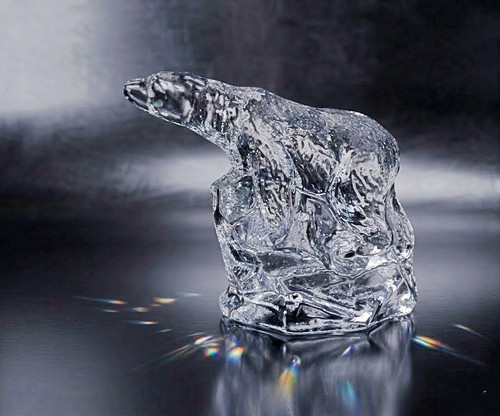 Vintage glass polar - vintage, bear