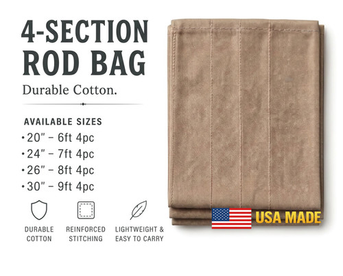 Khaki cloth rod bag fits - cloth, –