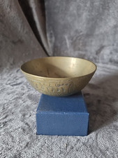 Antique Chinese dragon brass singing bowl Early 20th century 11cm X 4cm 