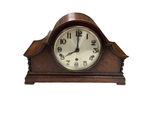 German mantel clock brown - german, oak