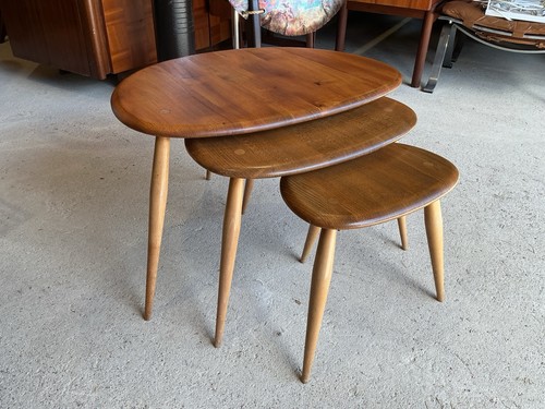 Mid century ercol pebble nest - mid-century,