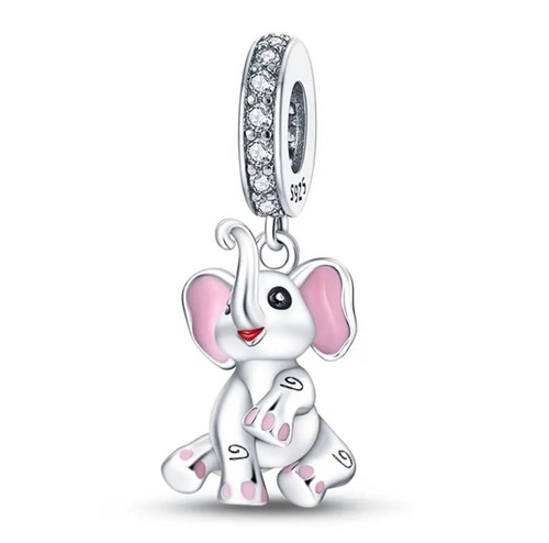 Pink elephant dangle - elephant, for