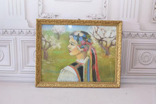 Antique Painting Woman Hyrax -