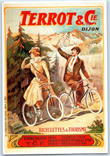 Postcard Terrot & Cie Bicycles Tourism Advert Reproduction posted 1995