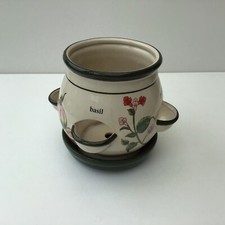 Garden Herbs x4 hole Pot Windowsill Planter Tub Pottery Glazed