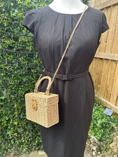 Box Straw Basket Handbag