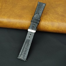 19mm Black Stingray Leather
