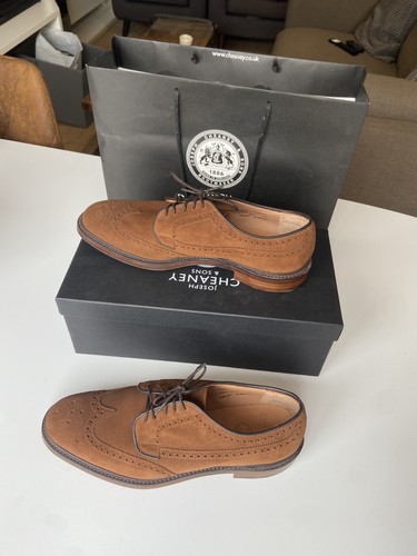 Cheaney suede brogue shoes - suede,