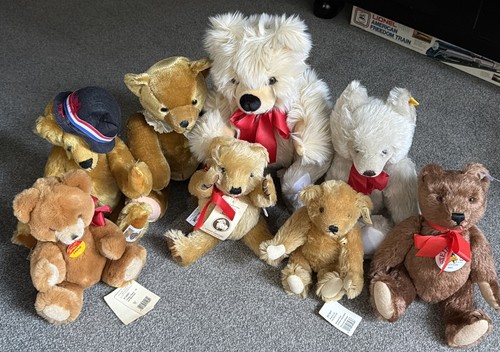 Lot vtg teddy bears - 5, steiff