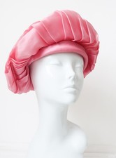 Vintage 1960s Pink Hat Edna Wallace Silk Turban Painter Style