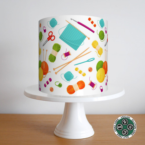 Knitting wool cake topper - cake,