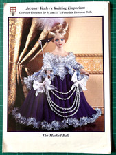 Georgian 15" Porcelain Dolls Dress Knitting Pattern Jacquay Yaxley-  Masked Ball