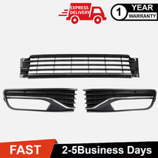 FRONT BUMPER LOWER CENTER GRILLE FOG LIGHT GRILL SET FOR VW POLO 6R 2014-2017