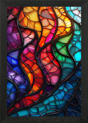 Stained glass net - stained, framed