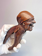 1900 Antique Black Forest Hand-Carved Wood Nutcracker Grotesque Woman’s Head