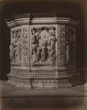 Italy Florence Baptistery Baptistery Baptismal Font Pisano Old Photo Brogi 1880