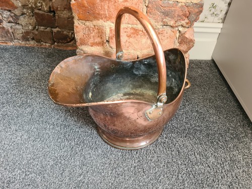Antique copper coal scuttle - antique,