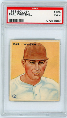 1933 goudey earl whitehill - goudey,