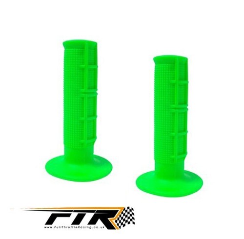 Fluo green half waffle grips - green,