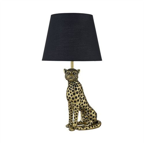 Gold cheetah table lamp - cheetah,