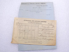 Vintage 1868 NEWCASTLE AND CARLISLE RAILWAY Co Livestock Receipt