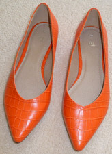 Womens orange flat pointed - tu,