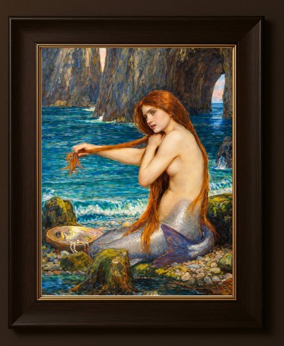 7x5 pre raphaelite mermaid - pre-raphaelite,