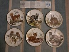 Set Of Six Wedgewood Porcelain Wildlife Plates. Collectors. Authenticity Booklet