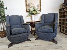 2 Antique Armchairs Carved