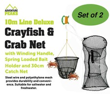 2 X Crab Trap Net Crab Prawn Shrimp Crayfish Lobster Eel Bait Fishing Pot Basket