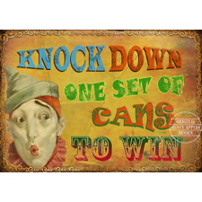 Knock em Down  Vintage Traditional  Fairground Stalls & Rides Metal Wall Art