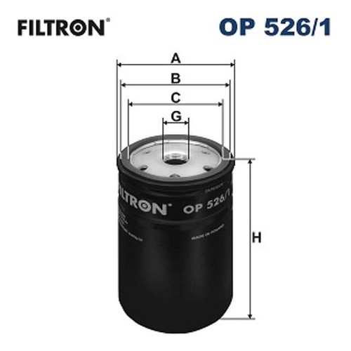 Fits filtron 526 oil - op, 526/1
