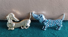 Vintage Dachshund Sausage Dog Brooch X 2 1 Signed Job Lot Bundle Jewellery