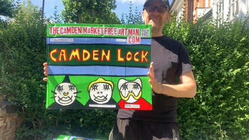 Camden lock bridge painting - camden,